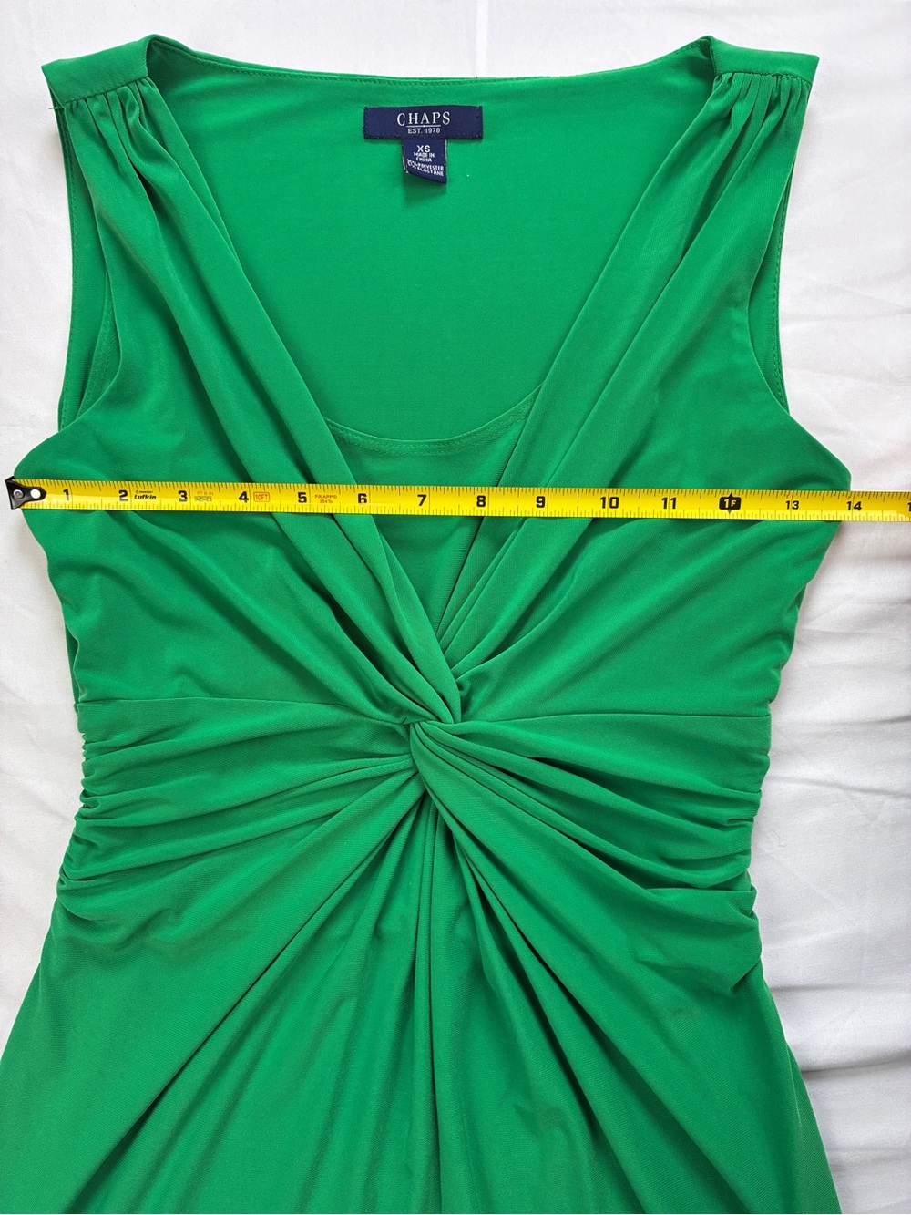 Chaps Green Sleeveless Twist-Front Midi/Maxi Dress - Picture 5 of 14